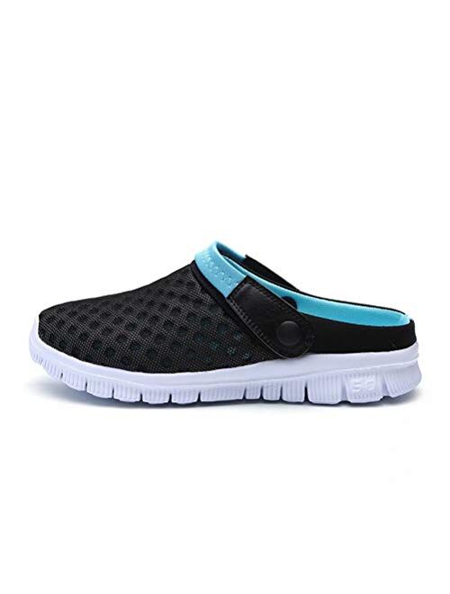 QISHENG Men's Women's Garden Clog Shoes Fashion Mesh Sandals Lightweight Quick Drying Walking Slippers