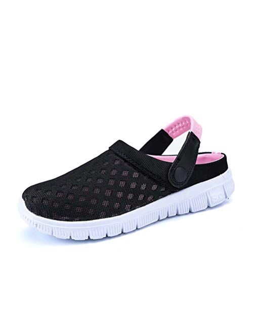 QISHENG Men's Women's Garden Clog Shoes Fashion Mesh Sandals Lightweight Quick Drying Walking Slippers