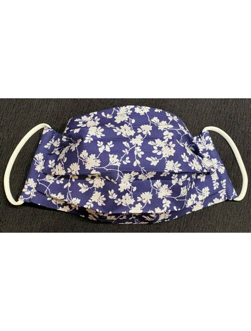 Women's Blue Floral Face Mask . Soft Cotton. Handmade. Laura Ashley Print