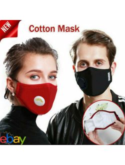 2masks+4pcs Filter Washable Anti-fog Haze-Face Mouth Cover Protetion Respirator