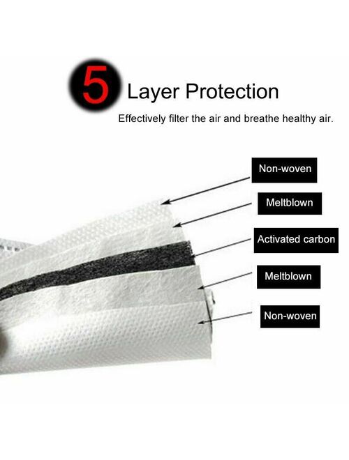 Reusable Mask With Breathing Valve PM2.5 Face Mask filters Activated Carbon