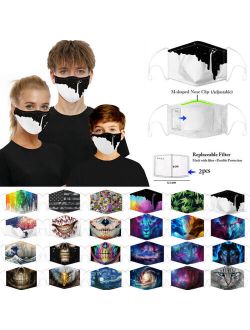 Women Men Kids 3d Fun Mouth Mark Fabric Facemask Washable Hip Hop Party Magic