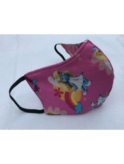 New Face Mask Cover Little Girl Child w Felt Filter Handmade Washable