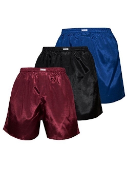 Men's Underwear Sleepwear Thai Silk Boxer Shorts Color Mix Set of 3