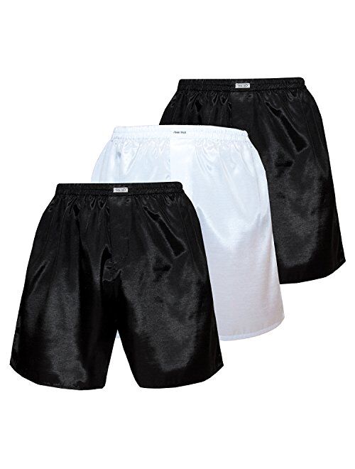 Men's Underwear Sleepwear Thai Silk Boxer Shorts Color Mix Set of 3