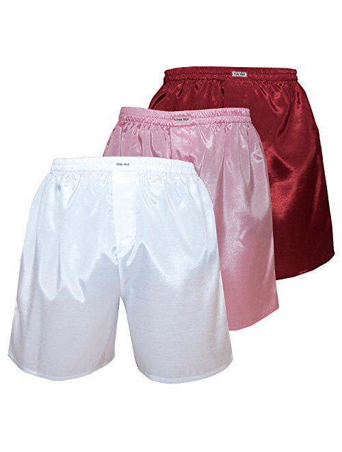 Men's Underwear Sleepwear Thai Silk Boxer Shorts Color Mix Set of 3