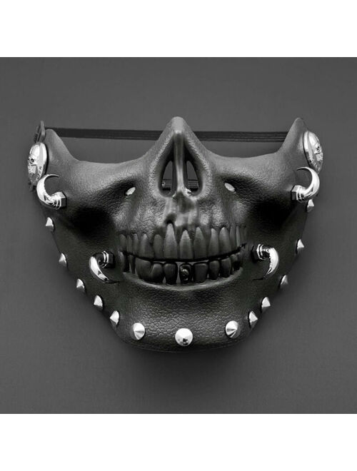 Steampunk Biker Skull Horn Spike Men Mask Masquerade Cosplay