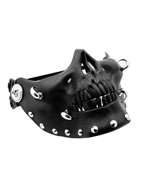 Steampunk Biker Skull Horn Spike Men Mask Masquerade Cosplay