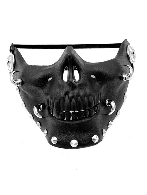 Steampunk Biker Skull Horn Spike Men Mask Masquerade Cosplay