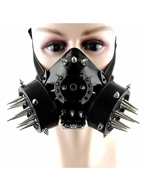 Spikes Steampunk Punk Gas Mask Cool Mens Biker Rock Motorcycel Masque