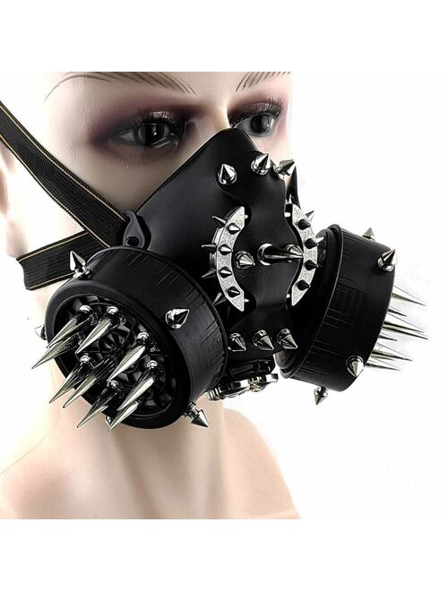 Spikes Steampunk Punk Gas Mask Cool Mens Biker Rock Motorcycel Masque