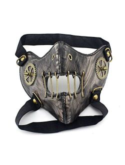 Steampunk Mask Gothic Men/Women Punk Gear Rivet Half Face Halloween Cosplay