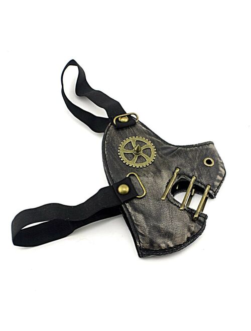 Steampunk Mask Gothic Men/Women Punk Gear Rivet Half Face Halloween Cosplay