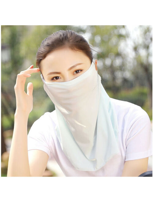 Women Floral Outdoor Face Mask Protective Ice Silk Scarf Breathable Bandana