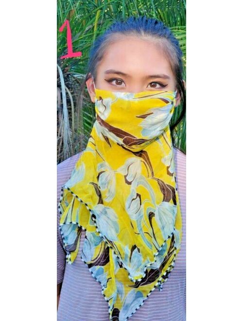 2FACE MASK WOMEN MULTI-FUNCTION WASHABLE BREATHABLE FLORAL SCARVES SHIP FRM USA!