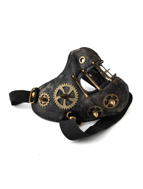 Men/Women Steampunk Retro Gothic Leather Mask Cosplay Gears Mask