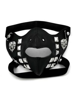 Steampunk Leather Mask Cosplay Men/Women Half Face Mask Punk Rivet Masquerade