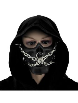 Man Skull Chain Costume Mask Cosplay Half Face Mask Party Dress