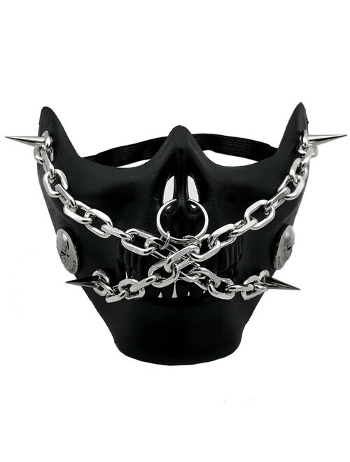 Man Skull Chain Costume Mask Cosplay Half Face Mask Party Dress