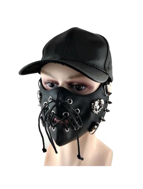 Gothic Punk Skull Studded Leather Steampunk Mask Cosplay Men/Women