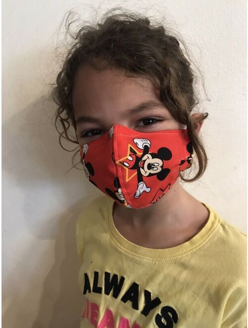 1 Handmade Washable Child Kid Toddler Girl Boy Adult Face Mask: Mickey Mouse