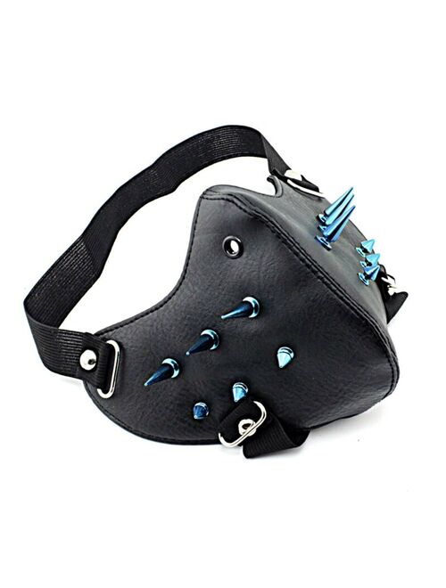 Mens Blue Studded Biker Mask Steampunk Cosplay Masque 50A03