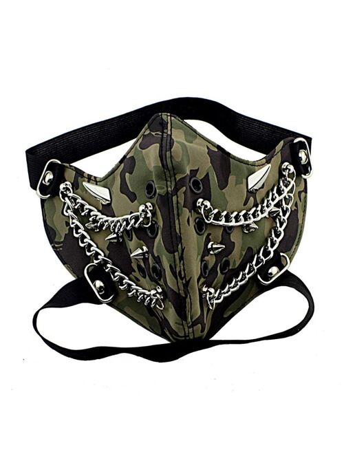 New Biker Cosplay camouflage Half Face Mask Men Masquerade