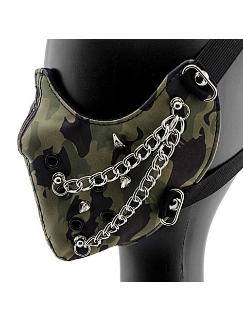 New Biker Cosplay camouflage Half Face Mask Men Masquerade