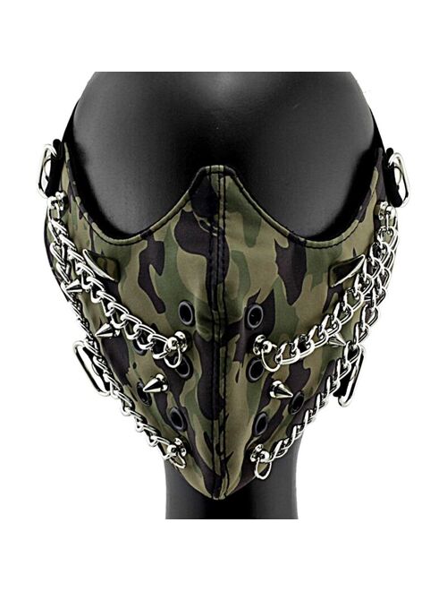 New Biker Cosplay camouflage Half Face Mask Men Masquerade