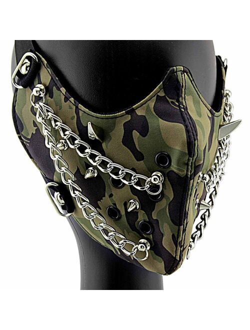 New Biker Cosplay camouflage Half Face Mask Men Masquerade