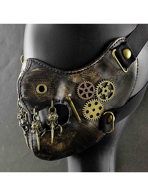 SteamPunk Vintage Gears Mask Masquerade Costume Mens Womens