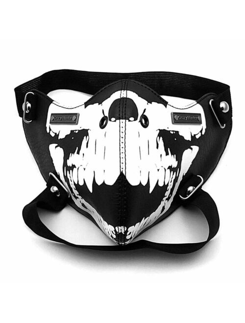 Leather Steampunk Skull Face Mask Men/Women Cosplay Custome Mask1