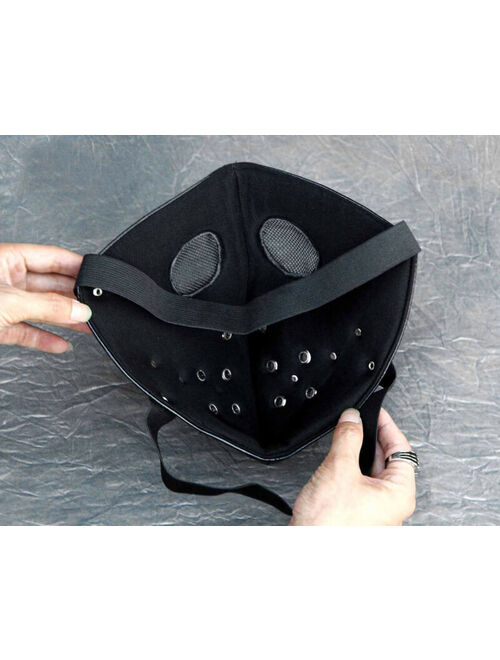 Mens Punk Biker Leather Full-face Mask Masquerade Black Cosplay MB03