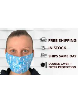 Butterfly Blue Women Face Mask | 100% cotton | In Stock | Ready to ship