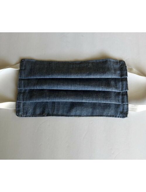 NEW One Mens Handmade Chambray Denim Face Mask Washable Reversible