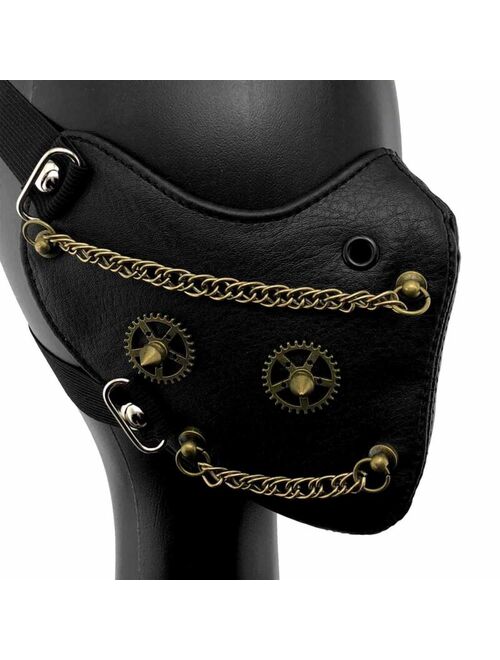 New Steampunk Gears Chain Mask Vintage Gothic Biker Punk Maskque