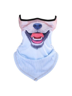 ECYC Unisex 3D Prints Animal Pattern Half Face Mask Neck Gaiter Warmer Scarf for Outdoor Sports