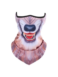 ECYC Unisex 3D Prints Animal Pattern Half Face Mask Neck Gaiter Warmer Scarf for Outdoor Sports