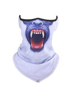 ECYC Unisex 3D Prints Animal Pattern Half Face Mask Neck Gaiter Warmer Scarf for Outdoor Sports