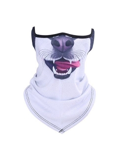 ECYC Unisex 3D Prints Animal Pattern Half Face Mask Neck Gaiter Warmer Scarf for Outdoor Sports