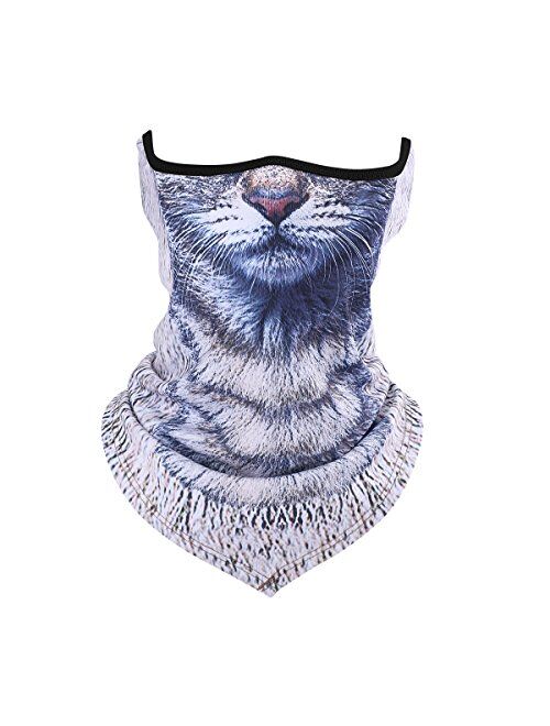 ECYC Unisex 3D Prints Animal Pattern Half Face Mask Neck Gaiter Warmer Scarf for Outdoor Sports