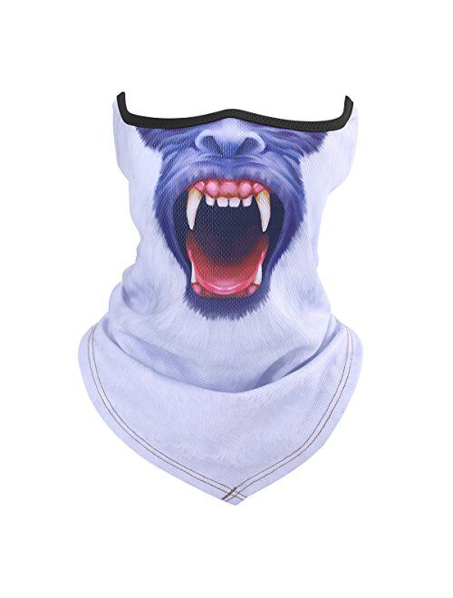 ECYC Unisex 3D Prints Animal Pattern Half Face Mask Neck Gaiter Warmer Scarf for Outdoor Sports