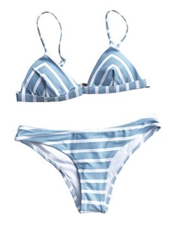 Women's Stripe Printing Bikini Set Beach Bathing Suit