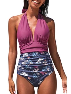 Women's Halter One Piece Swimsuit Keeping You Accompained Swimwear