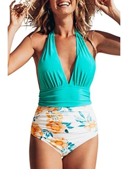 Women's Halter One Piece Swimsuit Keeping You Accompained Swimwear