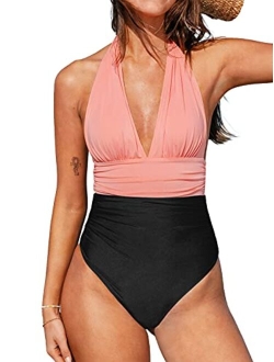 Women's Halter One Piece Swimsuit Keeping You Accompained Swimwear