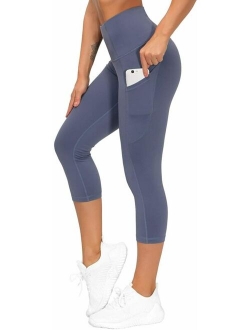 Thick High Waist Yoga Pants with Pockets, Tummy Control Workout Running Yoga Leggings for Women