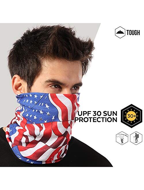 Tough Headband UV Face Mask - Neck Gaiter for Dust & Sun Protection - Face Cover/Scarf for Fishing, Hiking, Cycling & ATV Riding - UPF 30 Breathable Summer Balaclava