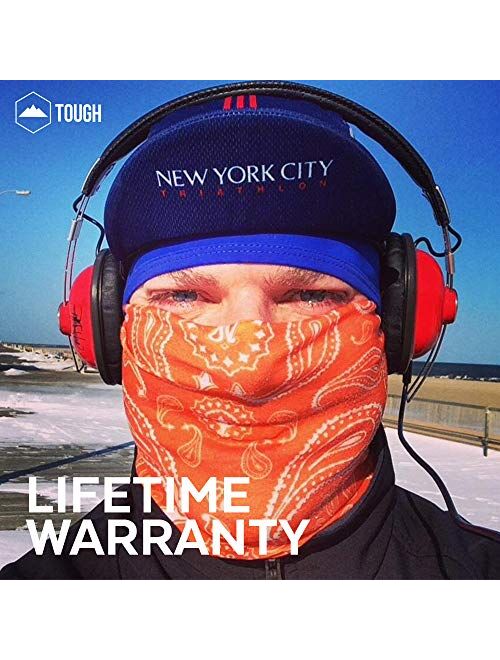 Tough Headband UV Face Mask - Neck Gaiter for Dust & Sun Protection - Face Cover/Scarf for Fishing, Hiking, Cycling & ATV Riding - UPF 30 Breathable Summer Balaclava