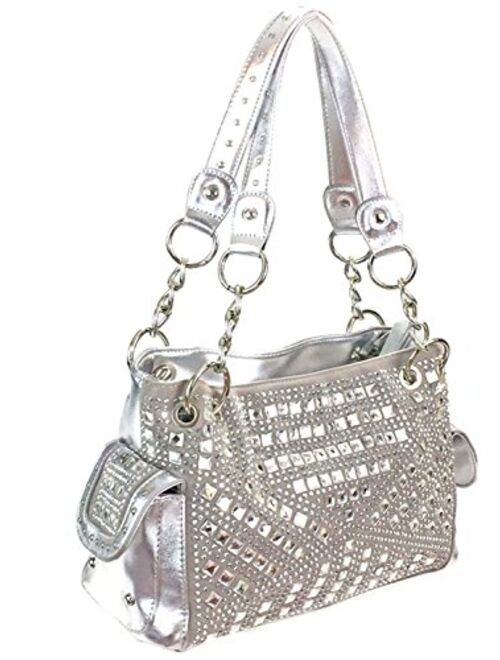 Zzfab Gem Studded Rhinestone Concealed and Carry Purse